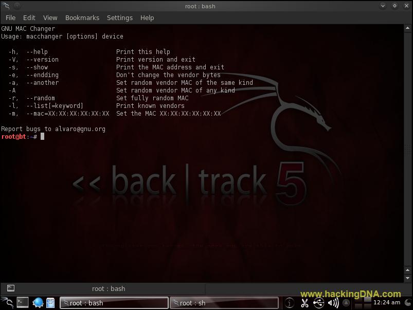 changer adresse mac backtrack 5